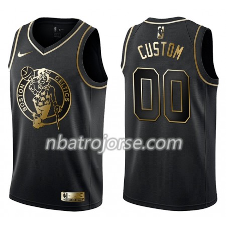 Män Boston Celtics Tröja Skräddarsydda Nike Svart Guld Edition Swingman